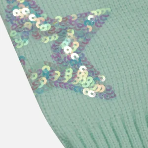 Gini And Jony Girls Green Sequin Acrylic Sweater Full Sleeves