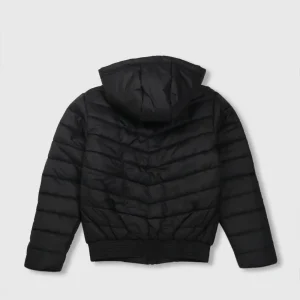 Gini And Jony Girls Black Solid Taffeta Heavy Winter Jacket Full Sleeves