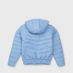 Gini And Jony Girls Blue Solid Taffeta Heavy Winter Jacket Full Sleeves 9-10 Years