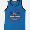 Gini And Jony Boys Blue Graphic Print Cotton Sleeveless Sando