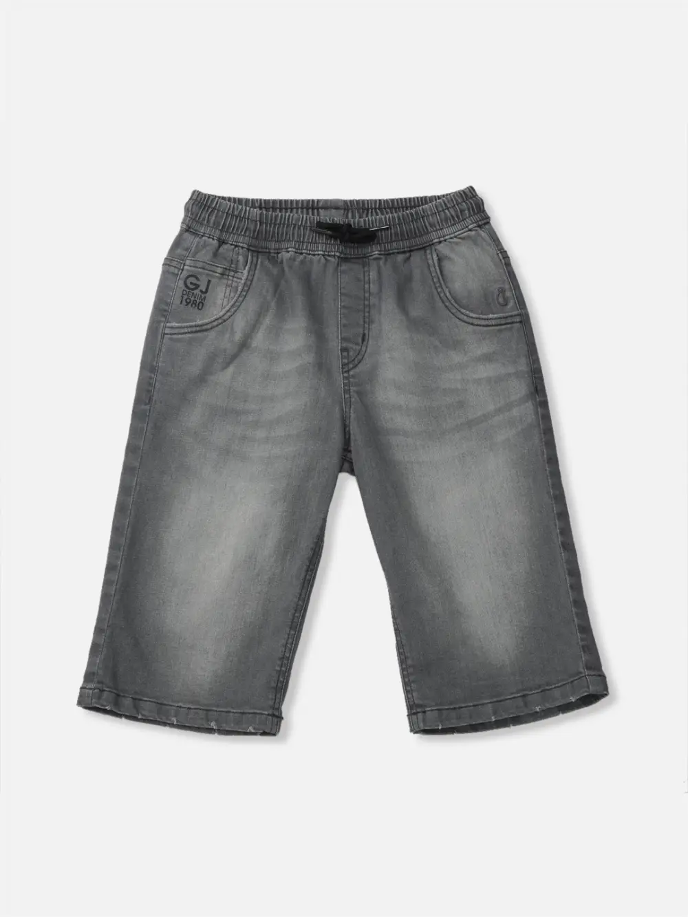 Gini And Jony Boys Grey Washed Denim Bermuda Elasticated