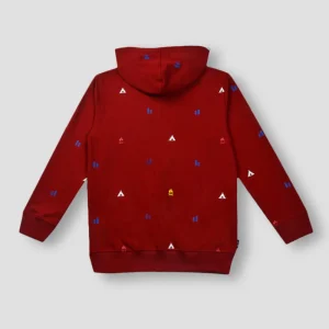 Gini And Jony Boys Red Conversational Print Cotton Sweat Shirt Full Sleeves