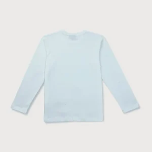 Gini & Jony Boys White Printed Cotton T-Shirt Full Sleeves