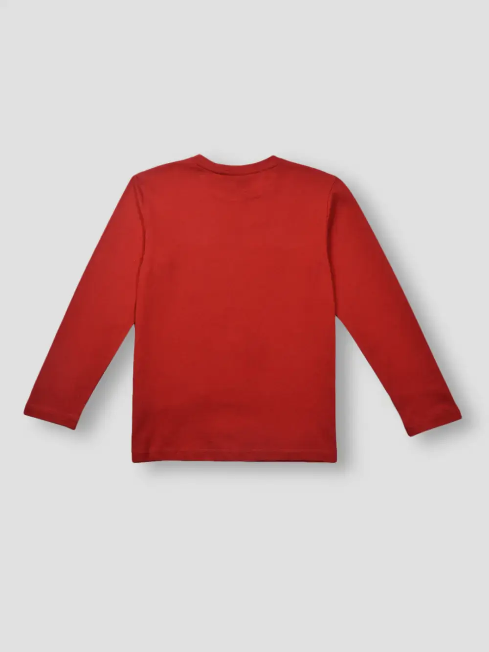 Gini & Jony Boys Red Printed Cotton Full Sleeves T-Shirt