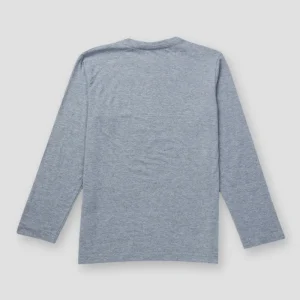 Gini & Jony Boys Grey Solid Cotton Full Sleeves T-Shirt