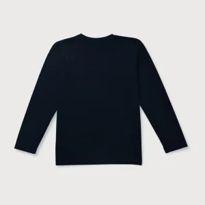Gini & Jony Boys Blue Printed Cotton T-Shirt Full Sleeves