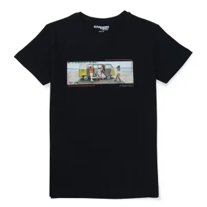 Gini & Jony Boys Black Printed Cotton T-Shirt Full Sleeves