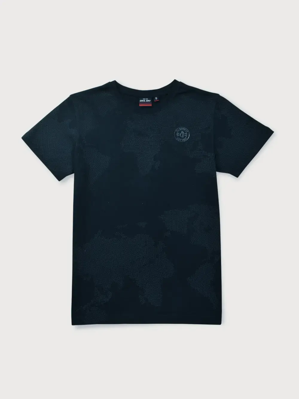 Gini & Jony Boys Blue Printed Cotton T-Shirt Half Sleeves