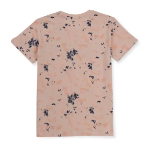 Gini And Jony Boys Peach Abstract Cotton T-Shirt Half Sleeves