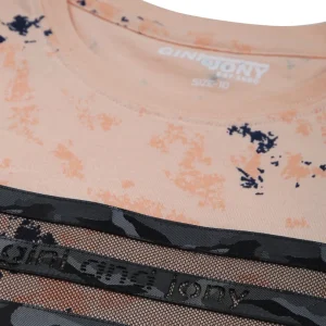 Gini And Jony Boys Peach Abstract Cotton T-Shirt Half Sleeves