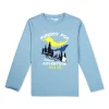 Gini And Jony Boys Blue Graphic Print Cotton T-Shirt Full Sleeves