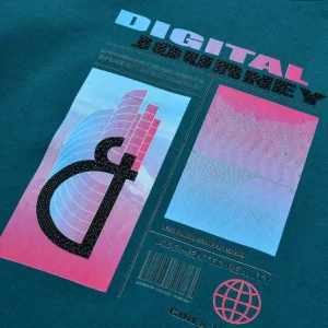 Gini And Jony Boys Teal Graphic Print Cotton Sweat Shirt Full Sleeves