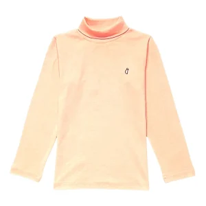 Gini And Jony Girls Peach Logo Cotton Skivvy Full Sleeves