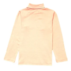 Gini And Jony Girls Peach Logo Cotton Skivvy Full Sleeves