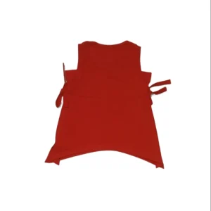 Gini & Jony Girls Red Solid Cotton Sleeveless Knits Top
