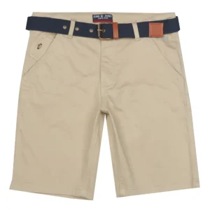 Gini And Jony Boys Beige Solid Cotton Bermuda Fixed Waist