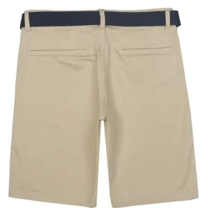 Gini And Jony Boys Beige Solid Cotton Bermuda Fixed Waist