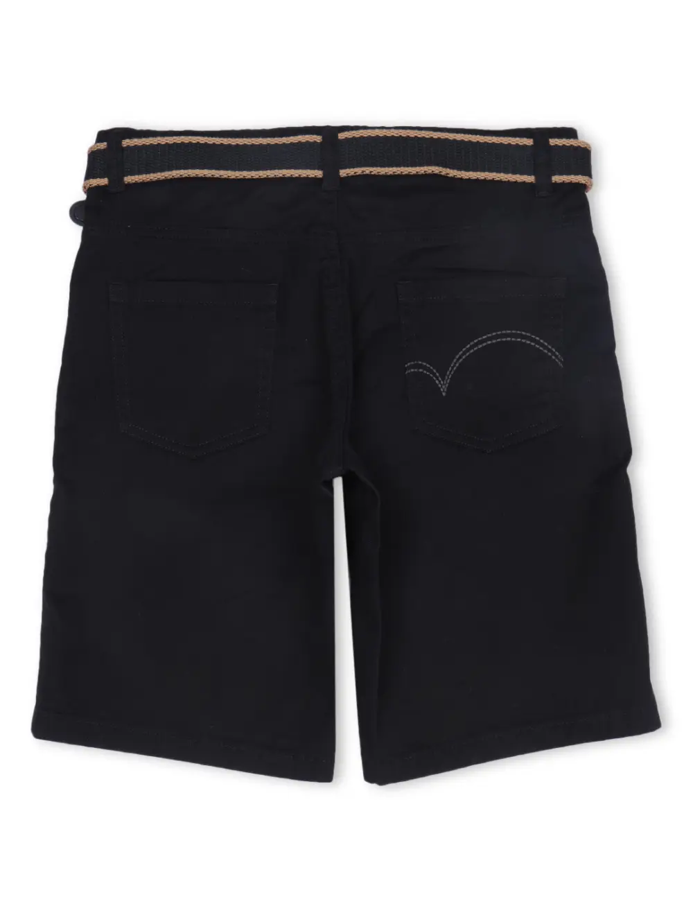 Gini And Jony Boys Black Solid Cotton Bermuda Fixed Waist