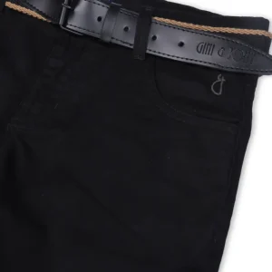 Gini And Jony Boys Black Solid Cotton Bermuda Fixed Waist
