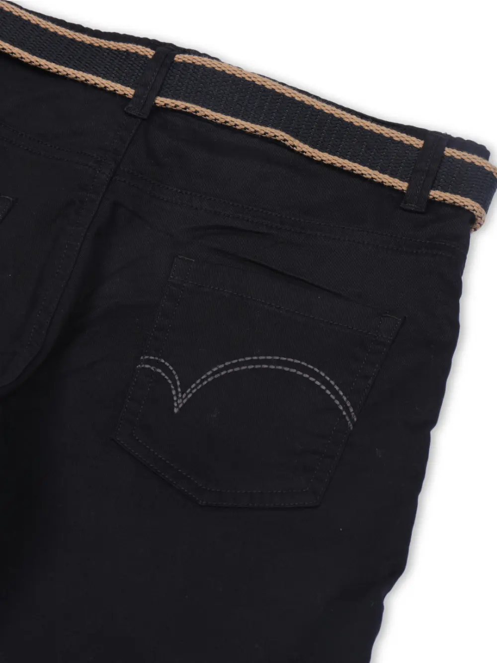 Gini And Jony Boys Black Solid Cotton Bermuda Fixed Waist