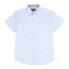 Gini And Jony Boys White Printed Cotton Shirt Half Sleeves