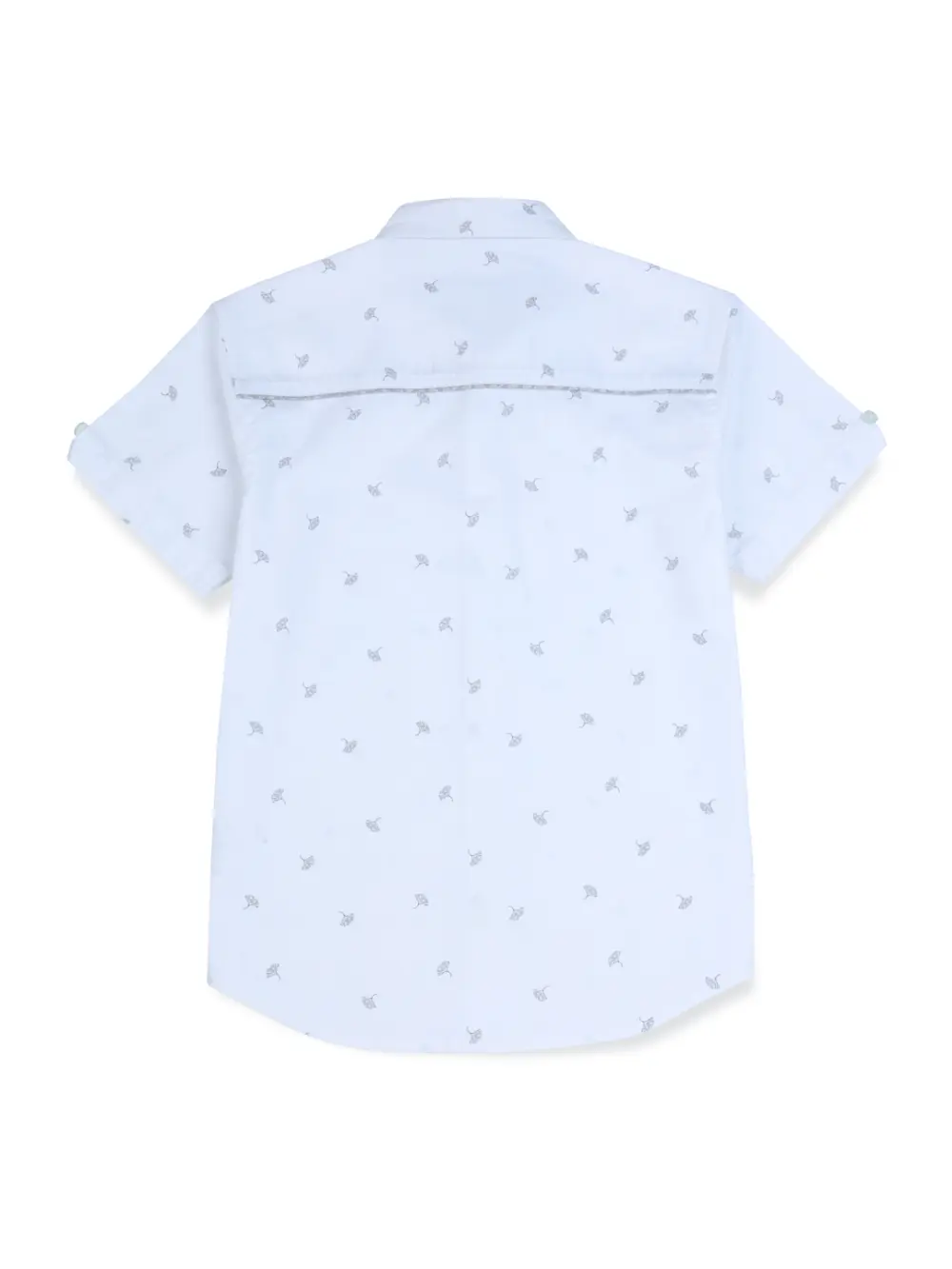 Gini And Jony Boys White Printed Cotton Shirt Half Sleeves