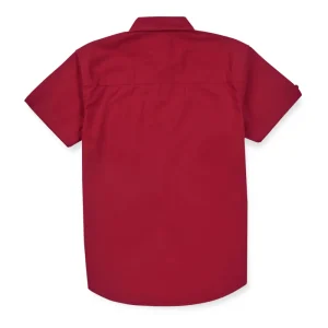 Gini & Jony Boys Red Solid Cotton Half Sleeves Shirt