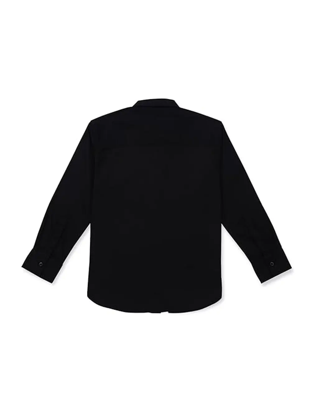 Gini And Jony Boys Black Solid Cotton Full Sleeves Shirt