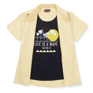 Gini And Jony Boys Solid Cotton Shirt