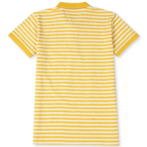 Gini & Jony Boys Yellow Printed Knitted Half Sleeves Polo T-Shirt