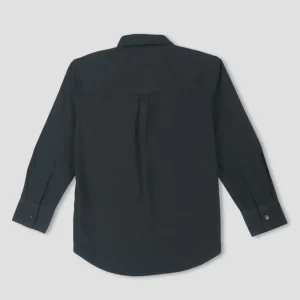 Gini & Jony Boys Black Solid Cotton Full Sleeves Shirt