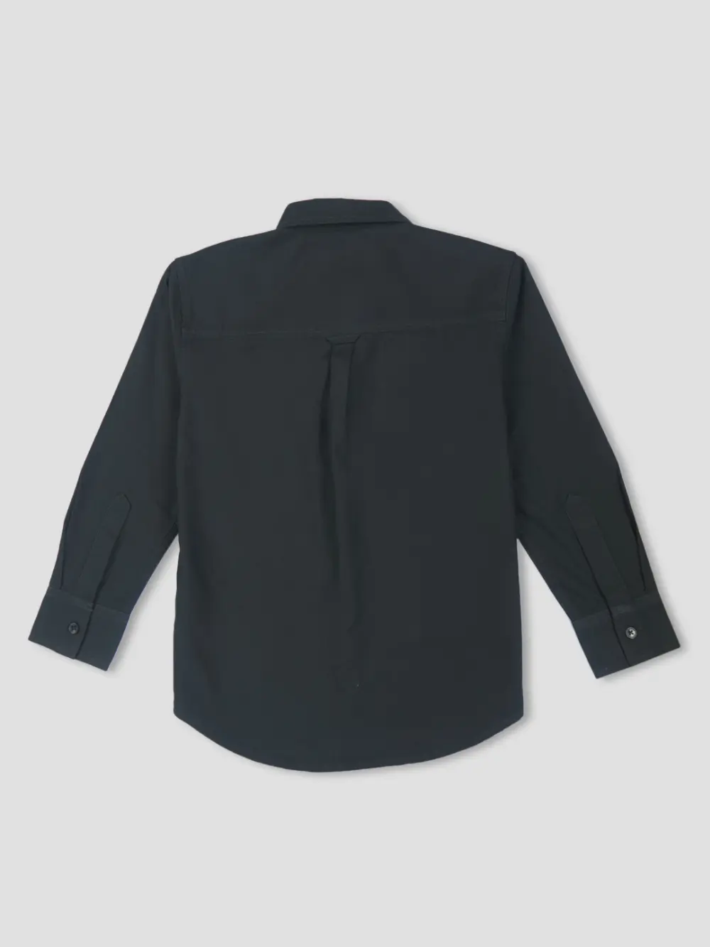 Gini & Jony Boys Black Solid Cotton Full Sleeves Shirt