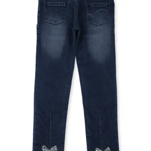 Gini And Jony Girls Dark Blue Washed Denim Jeans Fixed Waist