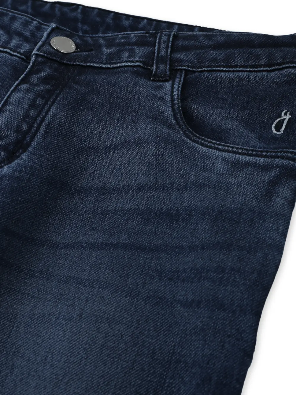 Gini And Jony Girls Dark Blue Washed Denim Jeans Fixed Waist