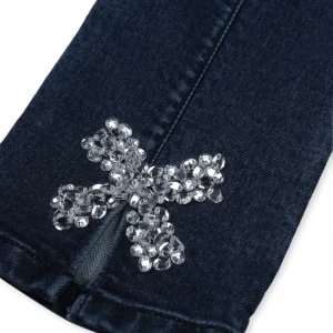Gini And Jony Girls Dark Blue Washed Denim Jeans Fixed Waist