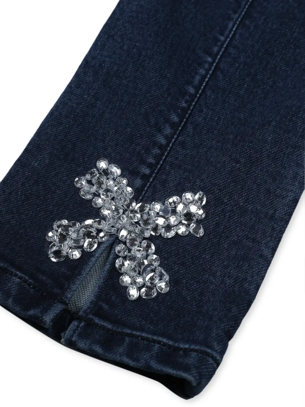 Gini And Jony Girls Dark Blue Washed Denim Jeans Fixed Waist