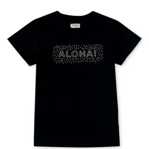 Gini And Jony Girls Black Printed Cotton Knits Top Half Sleeves