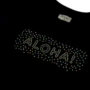 Gini And Jony Girls Black Printed Cotton Knits Top Half Sleeves