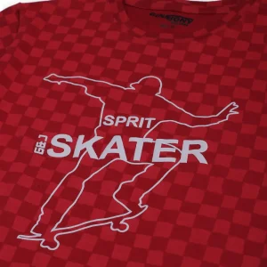 Gini & Jony Boys Red Checks Knit Half Sleeves T-Shirt