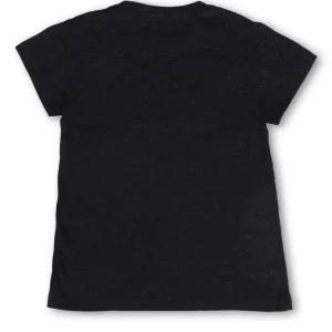 Gini & Jony Girls Black Glitter Print Knit Half Sleeves Knits Top
