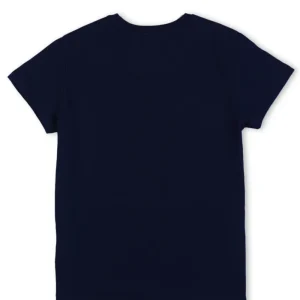 Gini And Jony Girls Navy Blue Printed Cotton Half Sleeves Knits Top