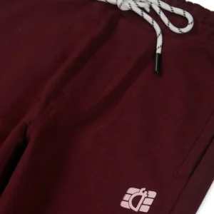 Gini And Jony Boys Maroon Solid Cotton Elasticated Track Pant