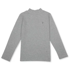 Gini And Jony Girls Grey Solid Cotton Skivvy Full Sleeves 9-10 Years
