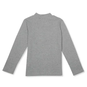 Gini And Jony Girls Grey Solid Cotton Skivvy Full Sleeves 9-10 Years