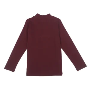 Gini And Jony Girls Maroon Solid Cotton Skivvy Full Sleeves 9-10 Years