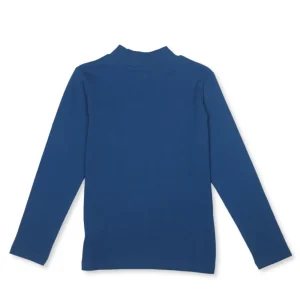 Gini And Jony Girls Blue Solid Cotton Skivvy Full Sleeves 15-16Y