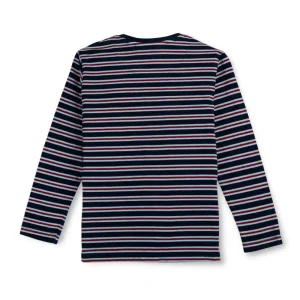 Gini And Jony Boys Blue Stripes Cotton T-Shirt Full Sleeves