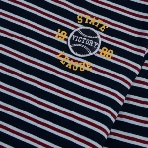 Gini And Jony Boys Blue Stripes Cotton T-Shirt Full Sleeves