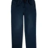 Gini & Jony Boys Blue Solid Denim Elasticated Jeans