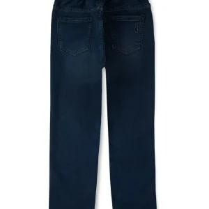 Gini & Jony Boys Blue Solid Denim Elasticated Jeans